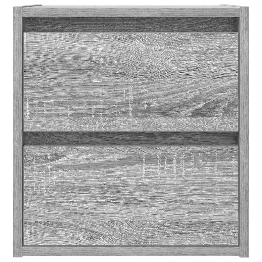 vidaXL Wall-mounted Bedside Cabinets 2 pcs Grey Sonoma 38x34x40 cm