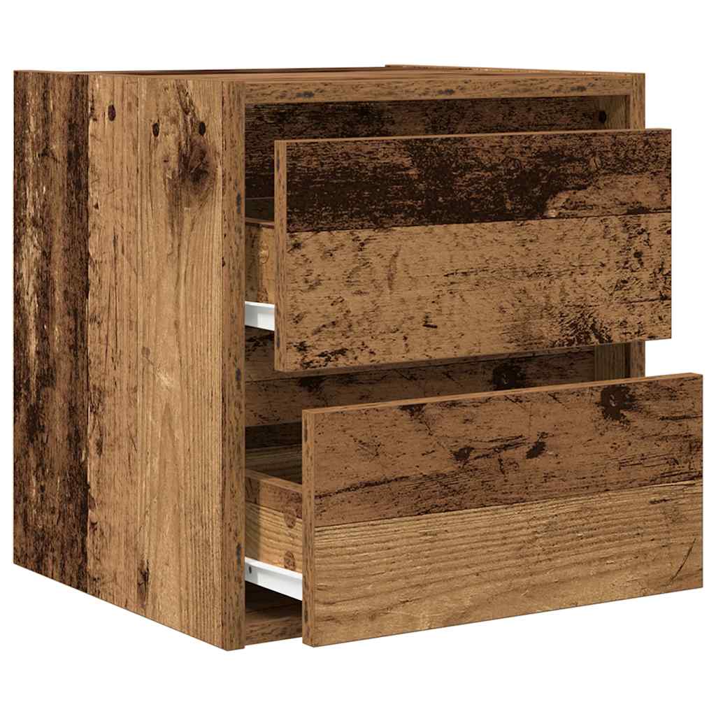 vidaXL Wall-mounted Bedside Cabinet Old Wood 38x34x40 cm