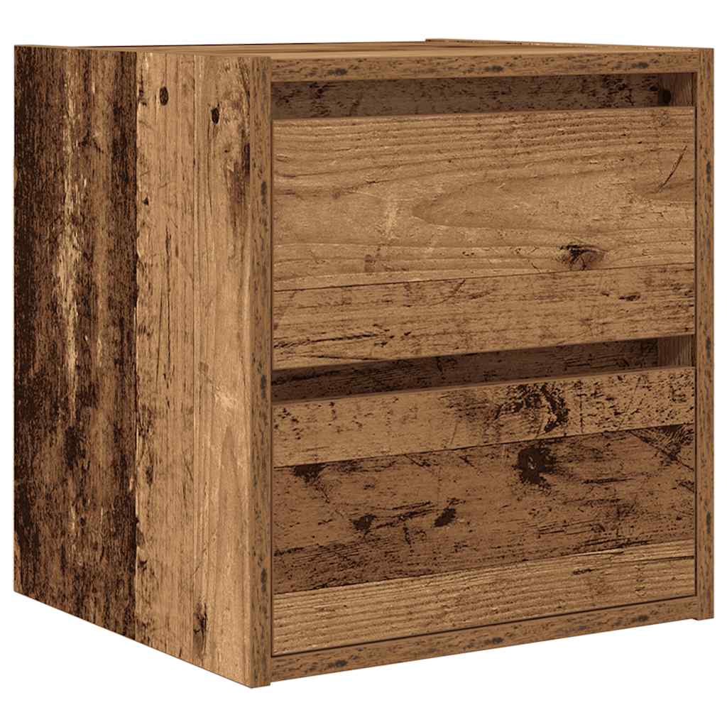 vidaXL Wall-mounted Bedside Cabinets 2 pcs Old Wood 38x34x40 cm