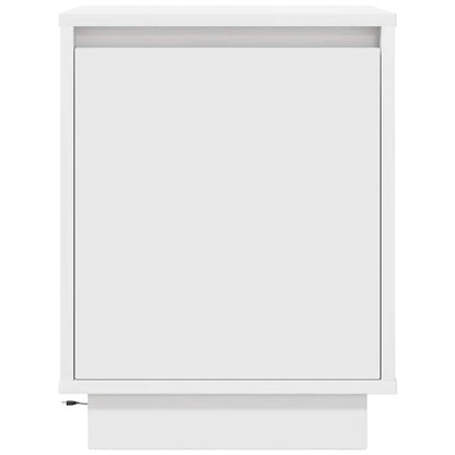 vidaXL Bedside Cabinet with LED Lights White 38x34x50 cm