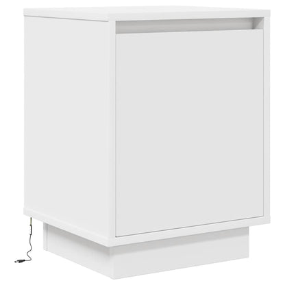 vidaXL Bedside Cabinets with LED Lights 2 pcs White 38x34x50 cm