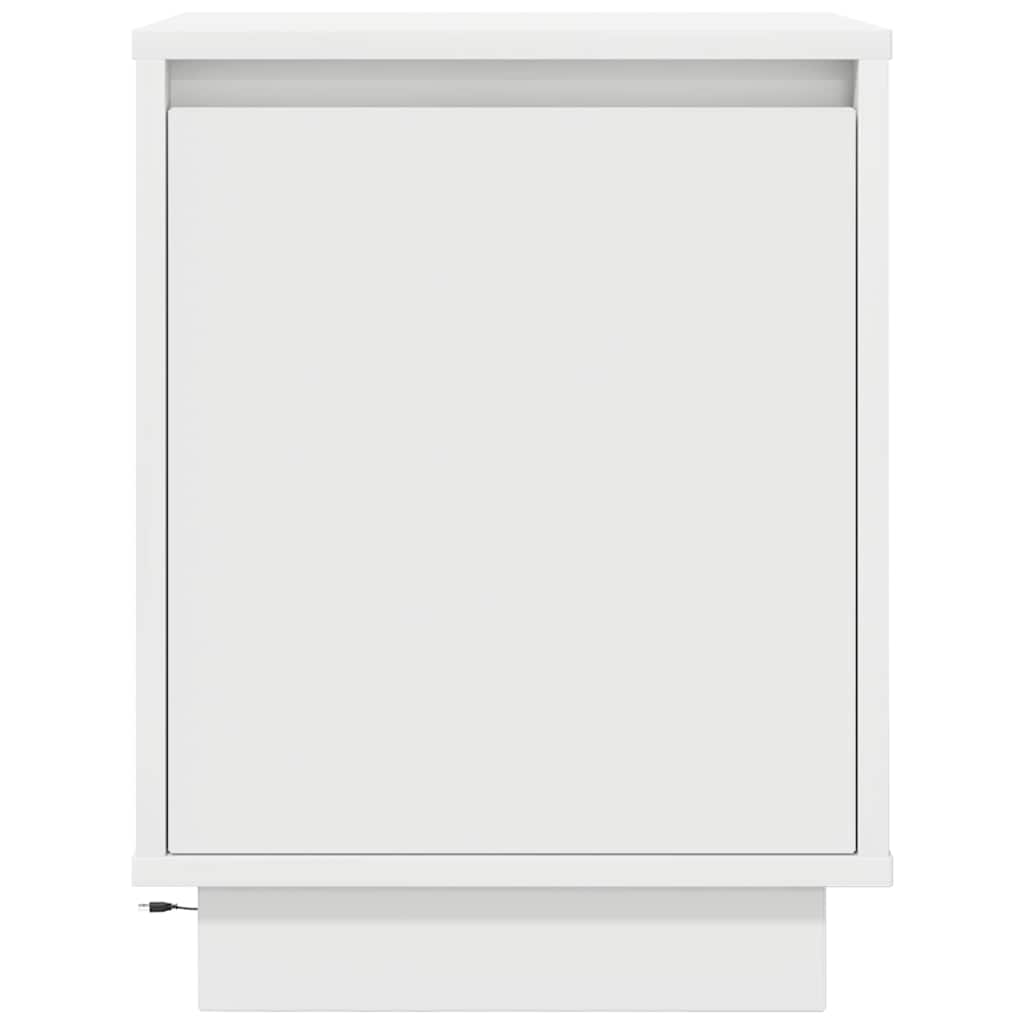 vidaXL Bedside Cabinets with LED Lights 2 pcs White 38x34x50 cm