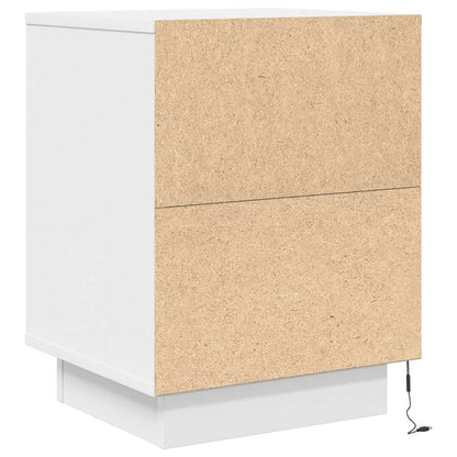 vidaXL Bedside Cabinets with LED Lights 2 pcs White 38x34x50 cm