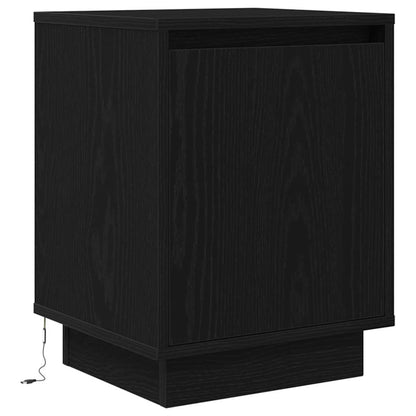 vidaXL Bedside Cabinet with LED Lights Black 38x34x50 cm