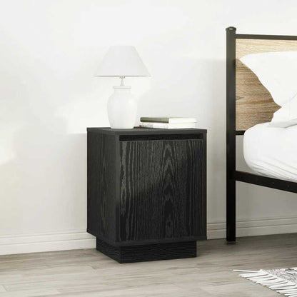 vidaXL Bedside Cabinets with LED Lights 2 pcs Black 38x34x50 cm