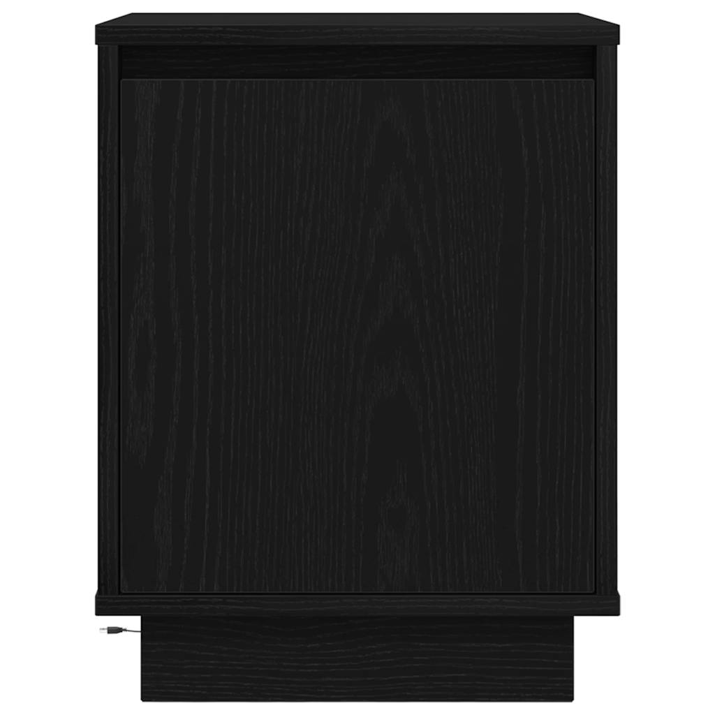 vidaXL Bedside Cabinets with LED Lights 2 pcs Black 38x34x50 cm