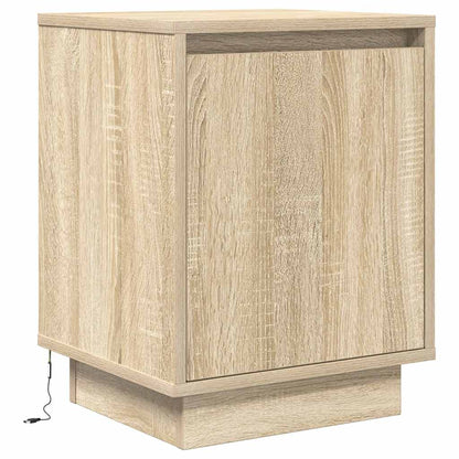 vidaXL Bedside Cabinet with LED Lights Sonoma Oak 38x34x50 cm