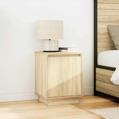 vidaXL Bedside Cabinet with LED Lights Sonoma Oak 38x34x50 cm