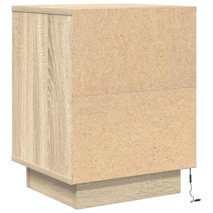 vidaXL Bedside Cabinet with LED Lights Sonoma Oak 38x34x50 cm