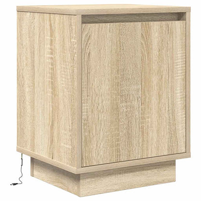 vidaXL Bedside Cabinets with LED Lights 2 pcs Sonoma Oak 38x34x50 cm