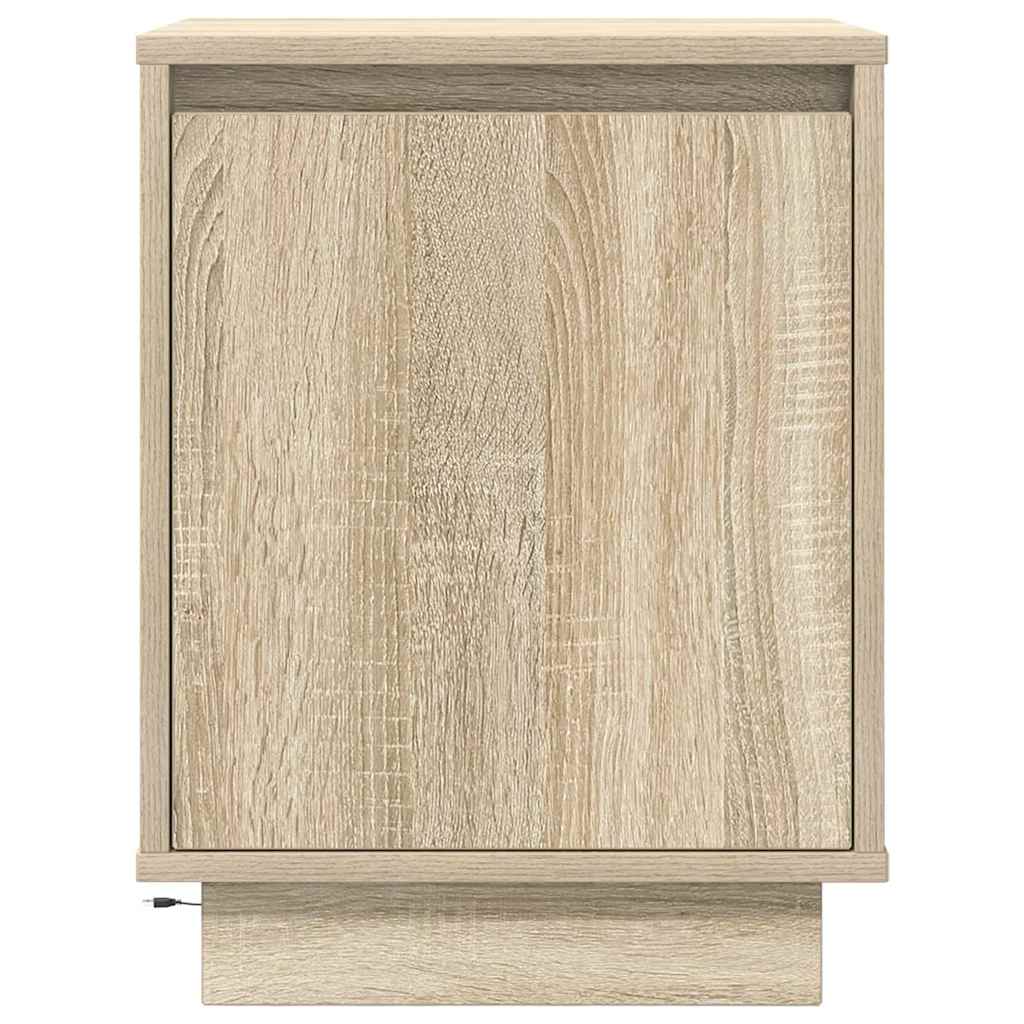 vidaXL Bedside Cabinets with LED Lights 2 pcs Sonoma Oak 38x34x50 cm