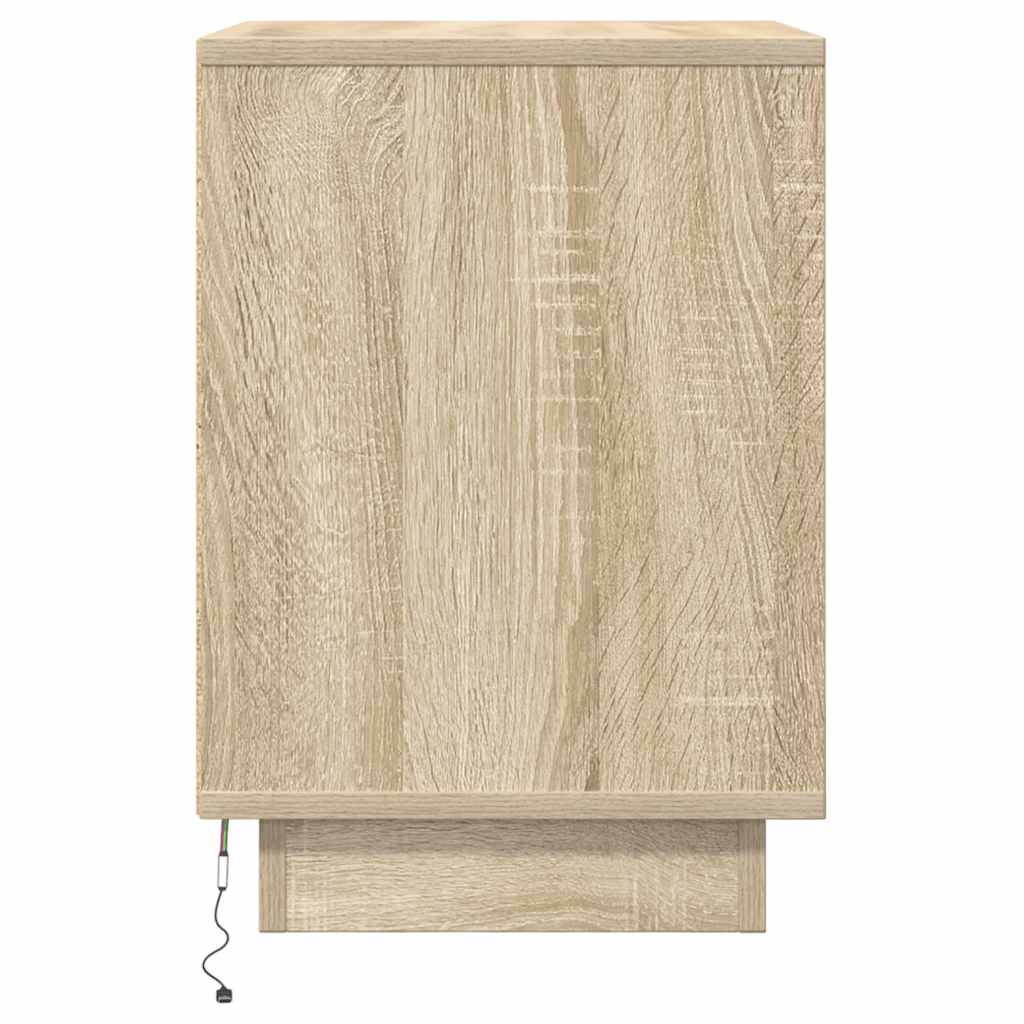 vidaXL Bedside Cabinets with LED Lights 2 pcs Sonoma Oak 38x34x50 cm