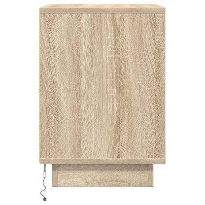 vidaXL Bedside Cabinets with LED Lights 2 pcs Sonoma Oak 38x34x50 cm