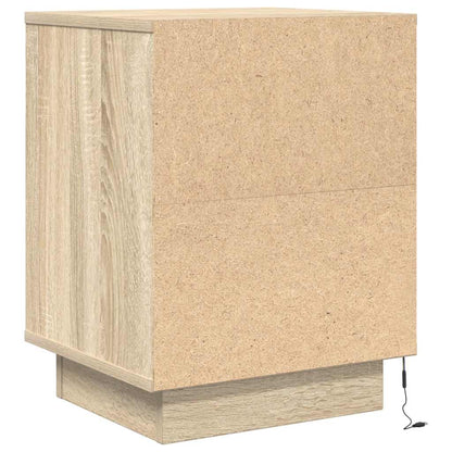 vidaXL Bedside Cabinets with LED Lights 2 pcs Sonoma Oak 38x34x50 cm