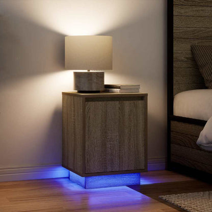 vidaXL Bedside Cabinets with LED Lights 2 pcs Sonoma Oak 38x34x50 cm