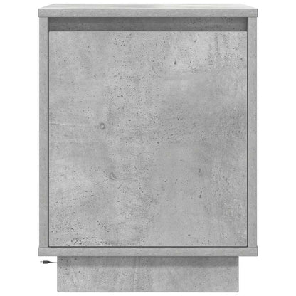 vidaXL Bedside Cabinet with LED Lights Concrete Grey 38x34x50 cm
