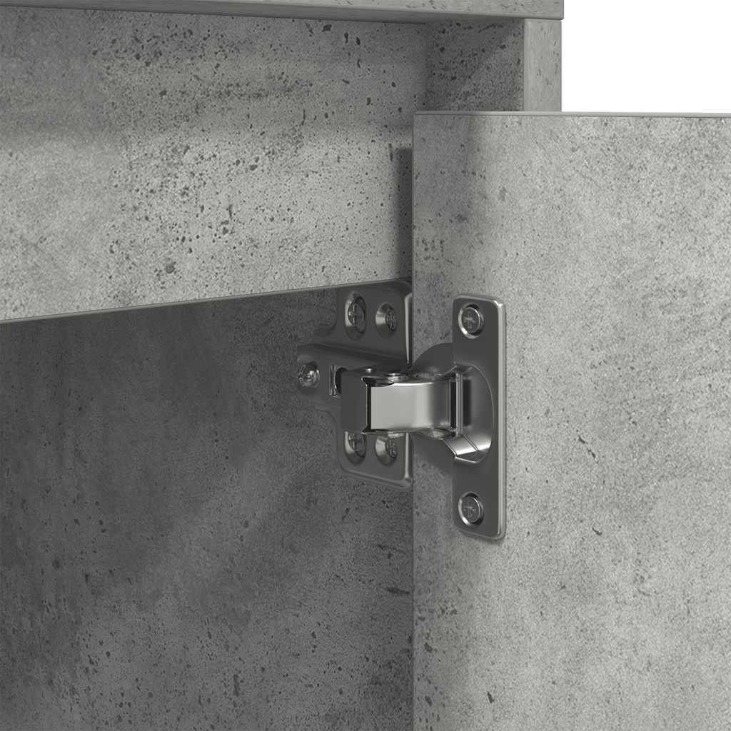 vidaXL Bedside Cabinet with LED Lights Concrete Grey 38x34x50 cm