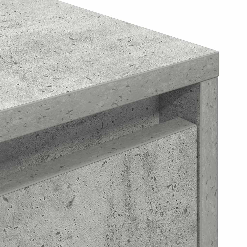 vidaXL Bedside Cabinet with LED Lights Concrete Grey 38x34x50 cm