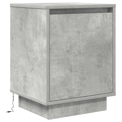 vidaXL Bedside Cabinets with LED Lights 2 pcs Concrete Grey 38x34x50cm