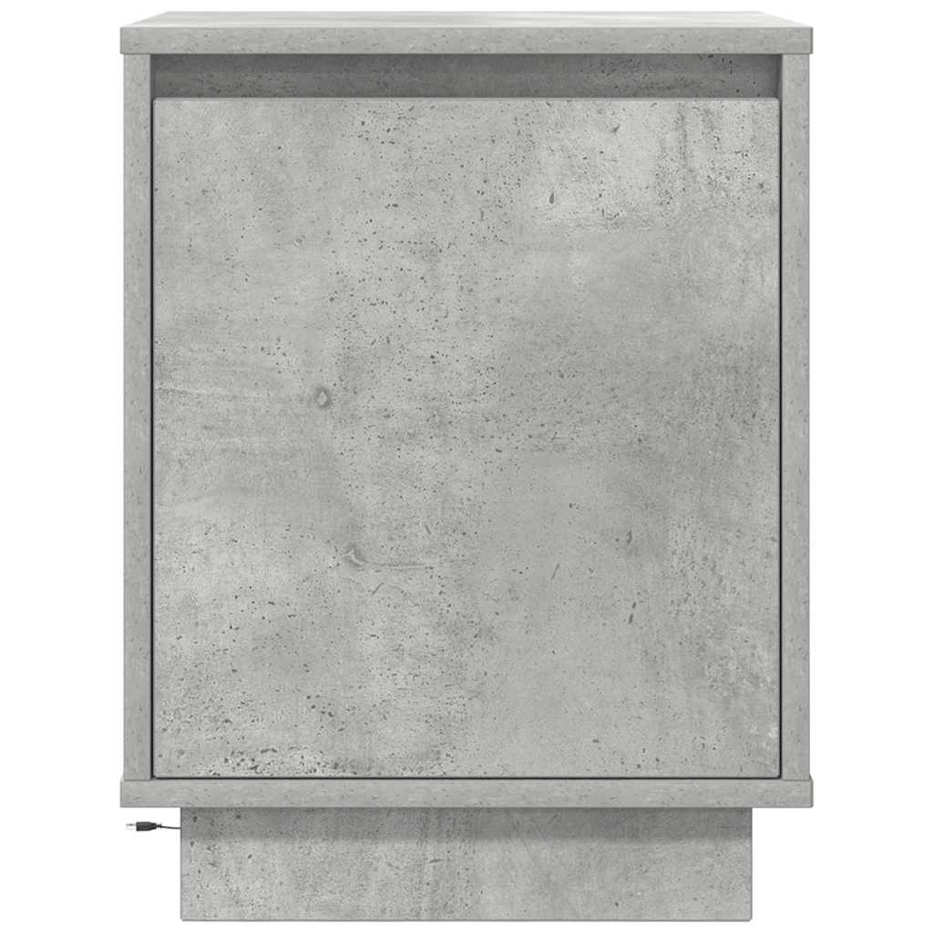 vidaXL Bedside Cabinets with LED Lights 2 pcs Concrete Grey 38x34x50cm