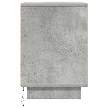 vidaXL Bedside Cabinets with LED Lights 2 pcs Concrete Grey 38x34x50cm