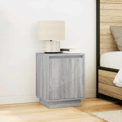vidaXL Bedside Cabinet with LED Lights Grey Sonoma 38x34x50 cm