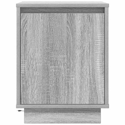 vidaXL Bedside Cabinet with LED Lights Grey Sonoma 38x34x50 cm