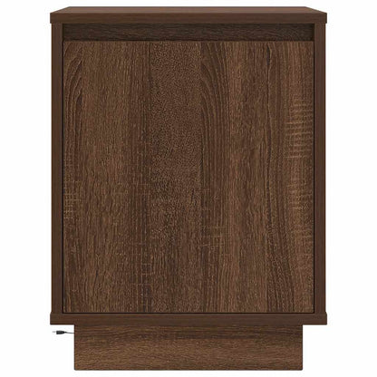 vidaXL Bedside Cabinet with LED Lights Brown Oak 38x34x50 cm