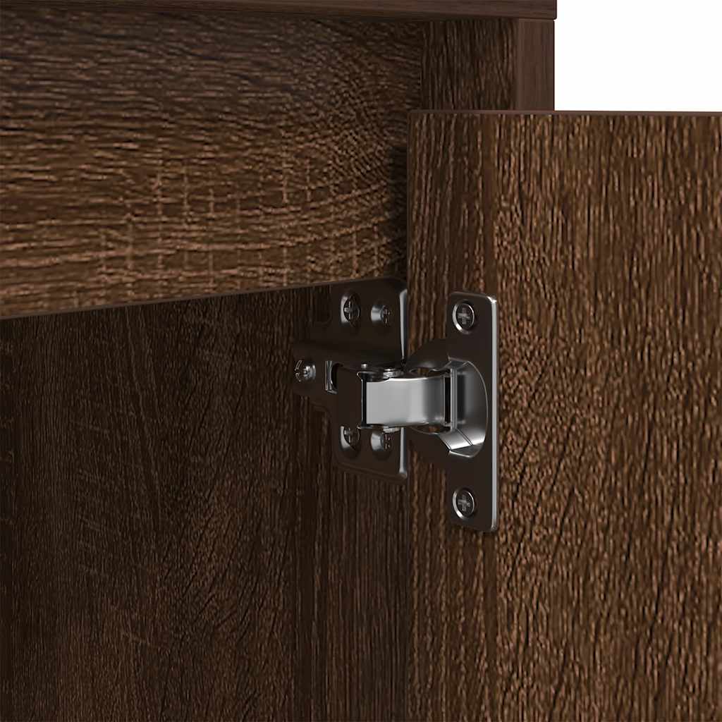vidaXL Bedside Cabinet with LED Lights Brown Oak 38x34x50 cm