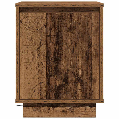 vidaXL Bedside Cabinets with LED Lights 2 pcs Old Wood 38x34x50 cm