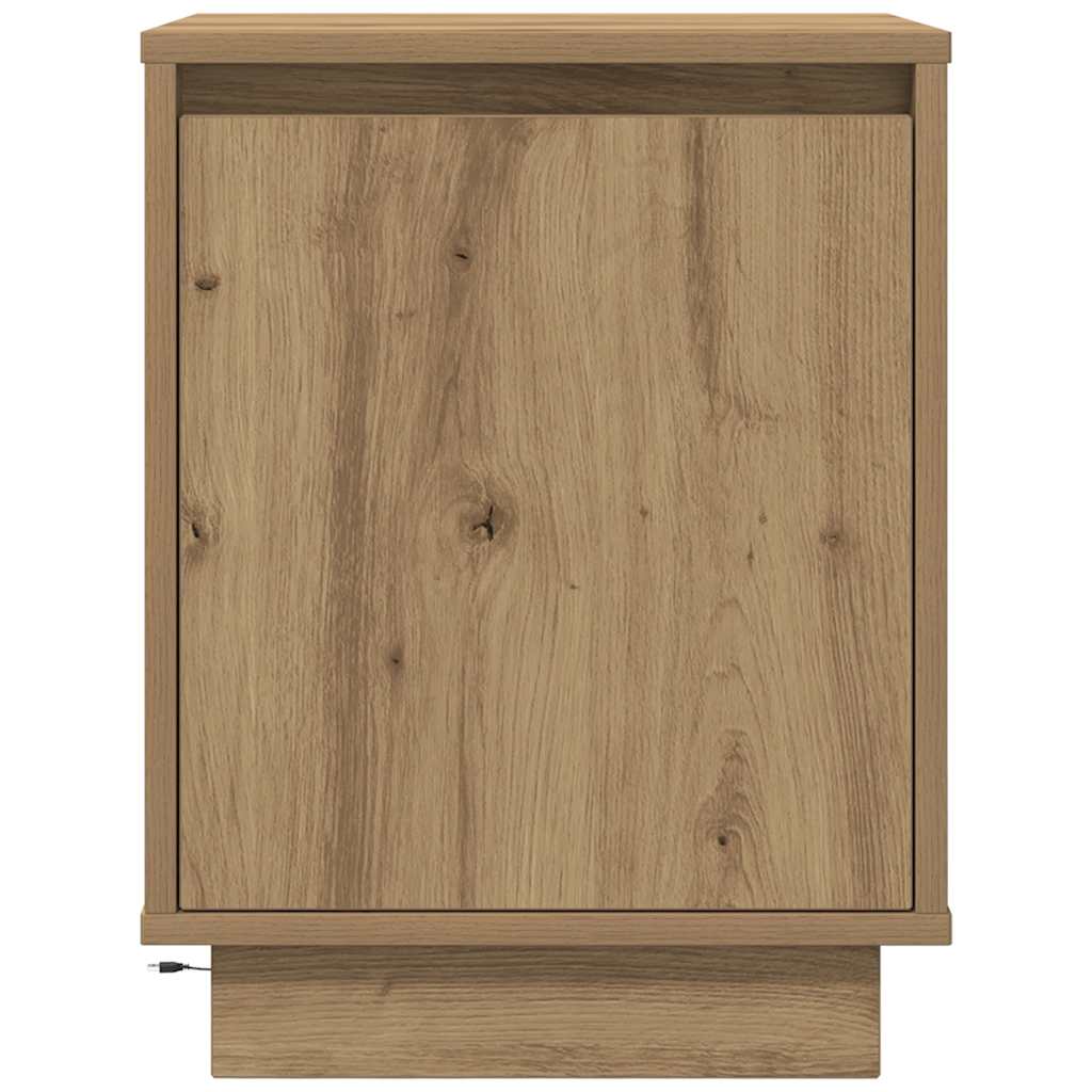 vidaXL Bedside Cabinets with LED Lights 2 pcs Artisan Oak 38x34x50 cm