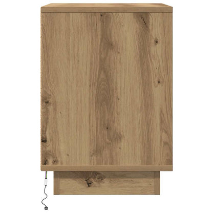 vidaXL Bedside Cabinets with LED Lights 2 pcs Artisan Oak 38x34x50 cm