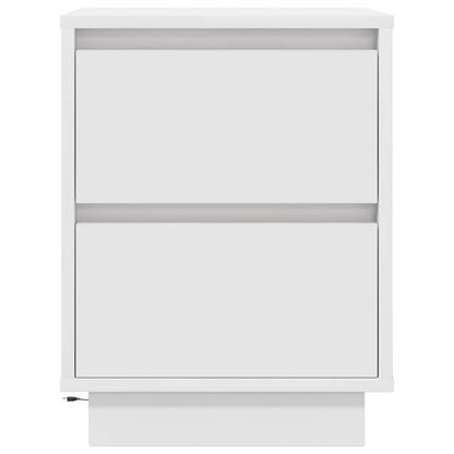 vidaXL Bedside Cabinet with LED Lights White 38x34x50 cm