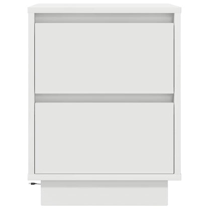 vidaXL Bedside Cabinets with LED Lights 2 pcs White 38x34x50 cm