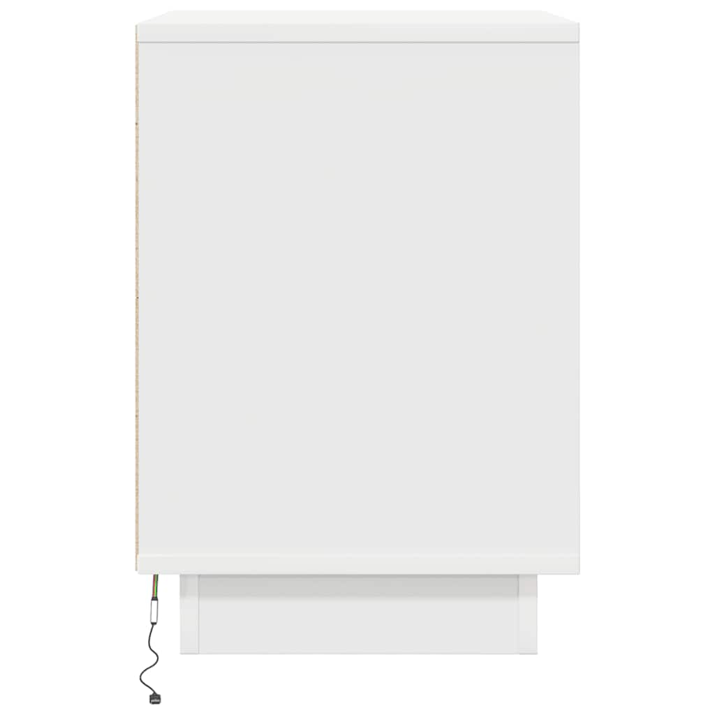 vidaXL Bedside Cabinets with LED Lights 2 pcs White 38x34x50 cm