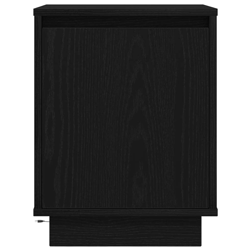 vidaXL Bedside Cabinets with LED Lights 2 pcs Black 38x34x50 cm