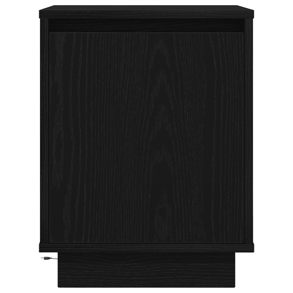 vidaXL Bedside Cabinets with LED Lights 2 pcs Black 38x34x50 cm