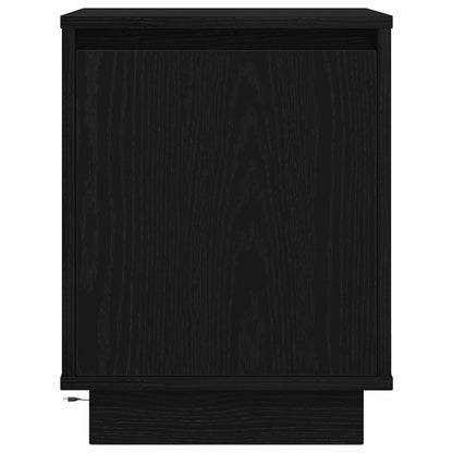 vidaXL Bedside Cabinets with LED Lights 2 pcs Black 38x34x50 cm