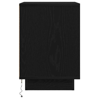 vidaXL Bedside Cabinets with LED Lights 2 pcs Black 38x34x50 cm