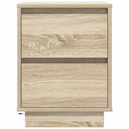 vidaXL Bedside Cabinet with LED Lights Sonoma Oak 38x34x50 cm