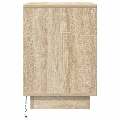 vidaXL Bedside Cabinet with LED Lights Sonoma Oak 38x34x50 cm