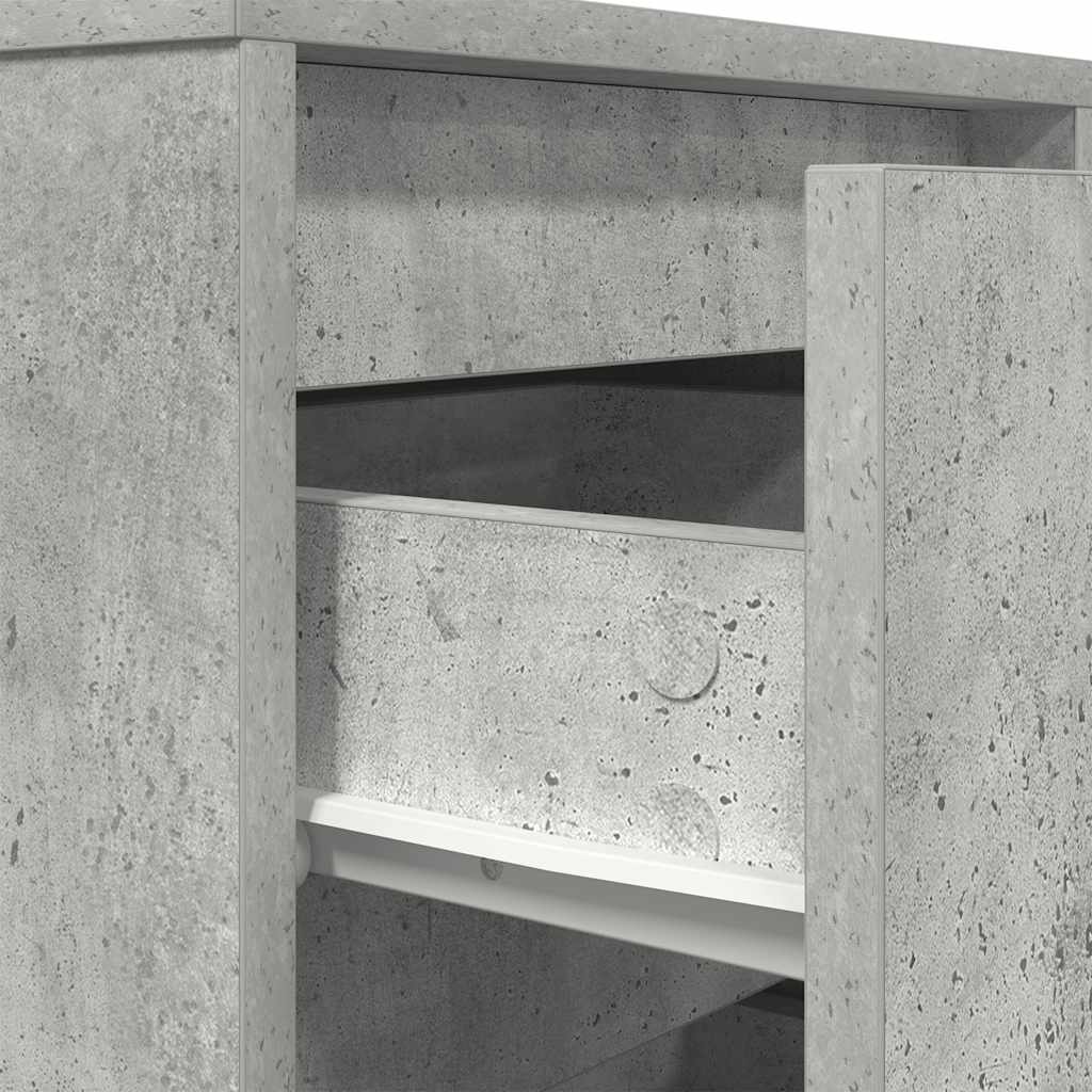 vidaXL Bedside Cabinets with LED Lights 2 pcs Concrete Grey 38x34x50cm