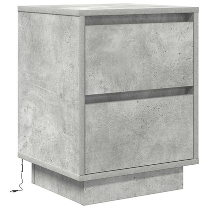 vidaXL Bedside Cabinets with LED Lights 2 pcs Concrete Grey 38x34x50cm