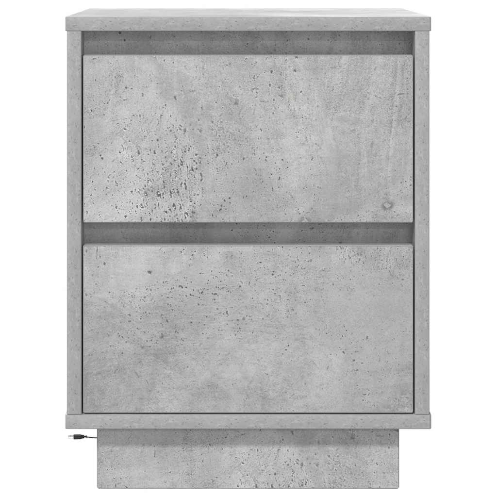 vidaXL Bedside Cabinets with LED Lights 2 pcs Concrete Grey 38x34x50cm