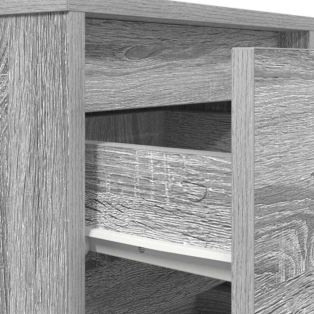 vidaXL Bedside Cabinets with LED Lights 2 pcs Grey Sonoma 38x34x50 cm