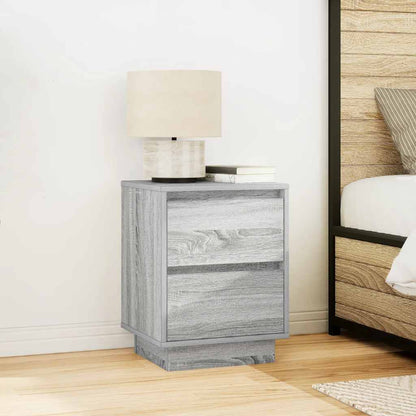 vidaXL Bedside Cabinets with LED Lights 2 pcs Grey Sonoma 38x34x50 cm