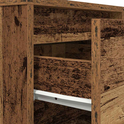 vidaXL Bedside Cabinets with LED Lights 2 pcs Old Wood 38x34x50 cm