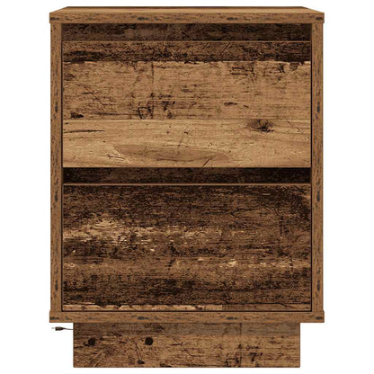 vidaXL Bedside Cabinets with LED Lights 2 pcs Old Wood 38x34x50 cm
