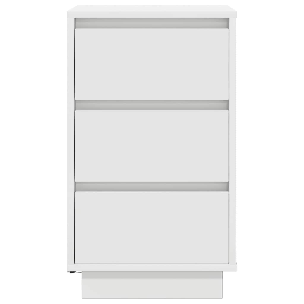 vidaXL Bedside Cabinet with LED Lights White 38x34x65 cm