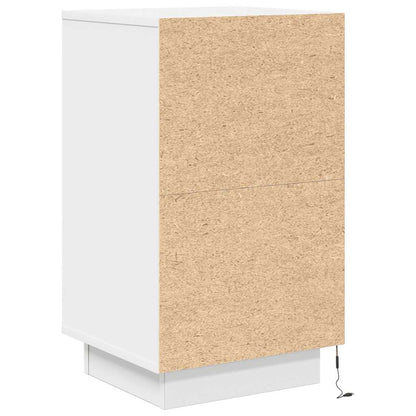 vidaXL Bedside Cabinet with LED Lights White 38x34x65 cm